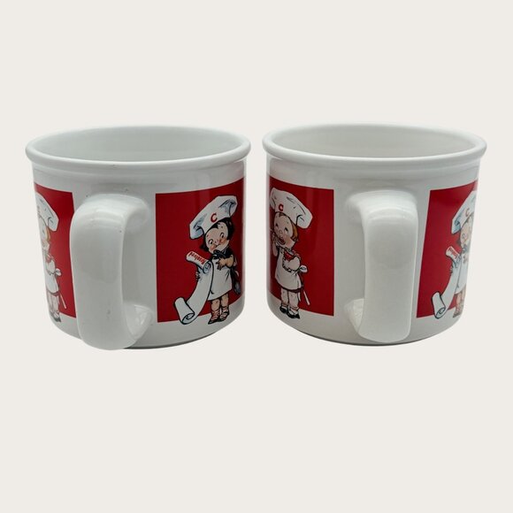Vintage Campbells Soup Mugs Set Of 2 White Red Ceramic Cups 2004 - Picture 2 of 8
